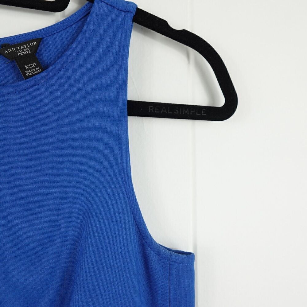 Ann Taylor Womens Blue Sleeveless Dress XX-Small - Picture 5 of 9